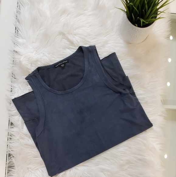 Harlowe & Graham camel suede drop hem tank - Picture 2 of 5